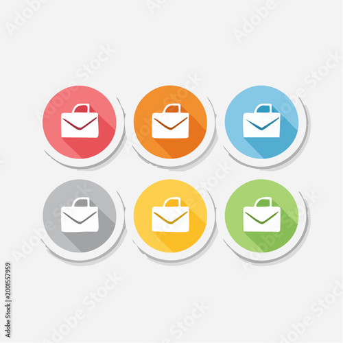 Free Download Set of Briefcase Icons in Different Colors - GFXLoad