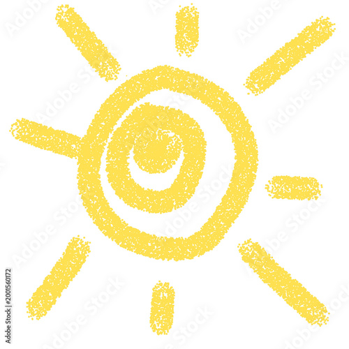 Sun scribbles with crayons