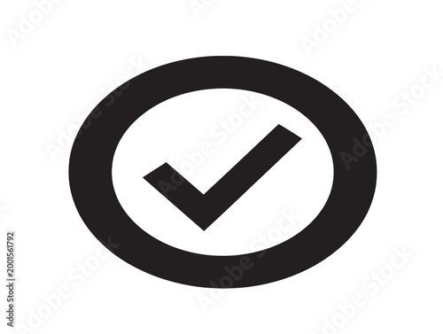 check mark in circle flat design vector illustration