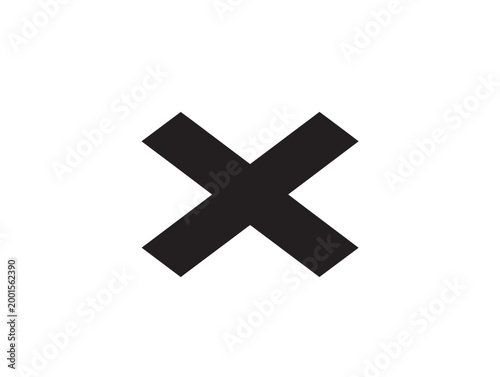black error cross symbol flat design vector illustration