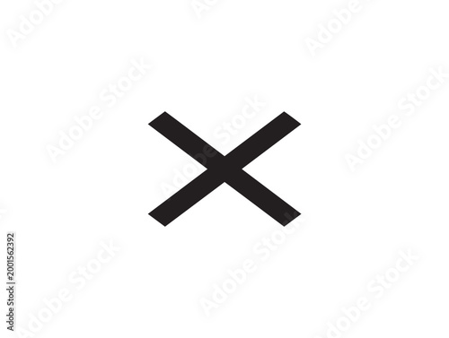 black error cross symbol flat design vector illustration