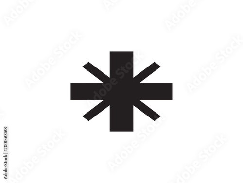 black cross delete icon flat design vector illustration