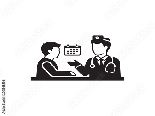 doctor consultation with patient flat design vector illustration