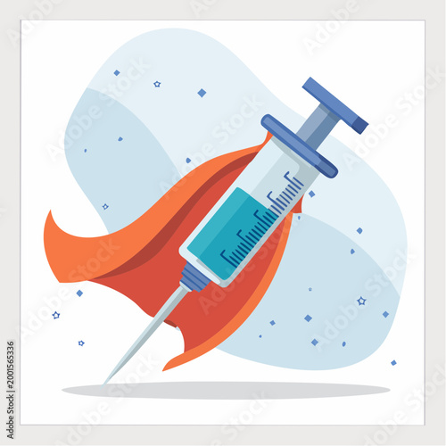 Superhero Syringe with Red Cape