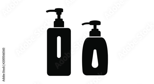 two pump bottles silhouette high quality professional detailed modern elegant