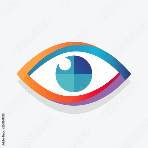 Free Download Abstract Eye Logo with Colorful Layers - GFXLoad