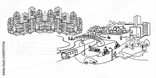 Sustainable Urban Living with Public Park and Transport
