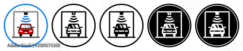 Icons for automatic toll collection, in outline and solid styles