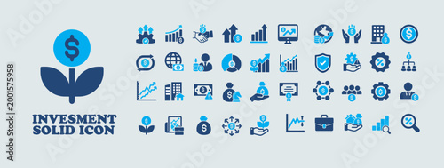 Investment glyph solid icons