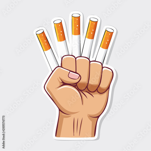 Fist holding cigarettes