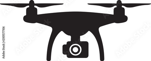 Tableau sur toile Aerial Drone Technology Vector Black Minimal Design
