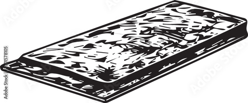 Minimal hand-drawn line art illustration of nori seaweed sheets, isolated on transparent background. Clean sketch style for sushi menus, packaging, icons and Japanese food branding projects design