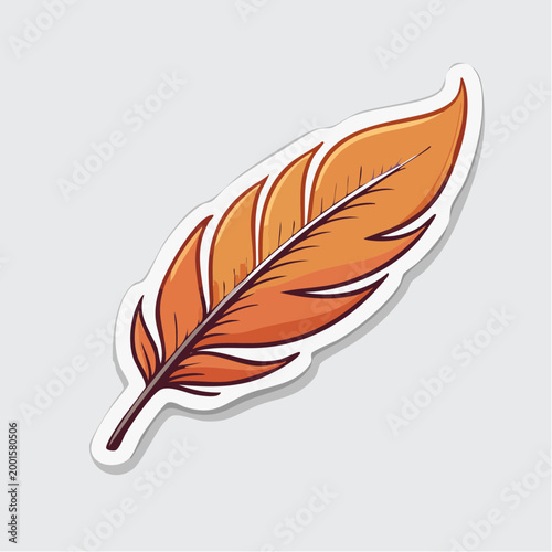 Illustration of a single orange feather