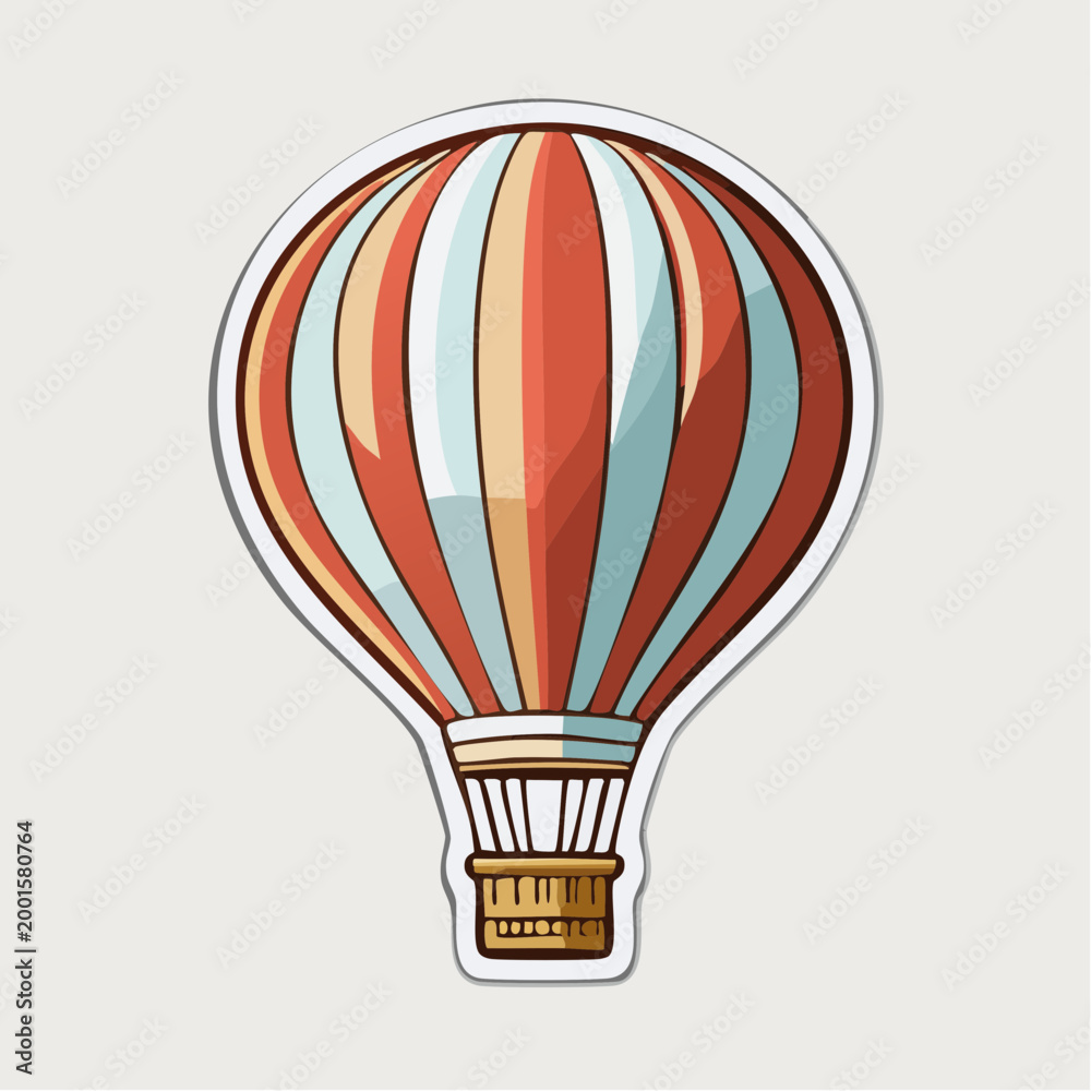 Naklejka premium Vintage Hot Air Balloon Illustration