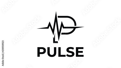 Pulse Logo with Heartbeat Line and Text.