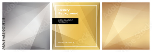 Bild auf Leinwand Premium matte metallic gradient backgrounds with faceted geometric layers and smooth light transitions