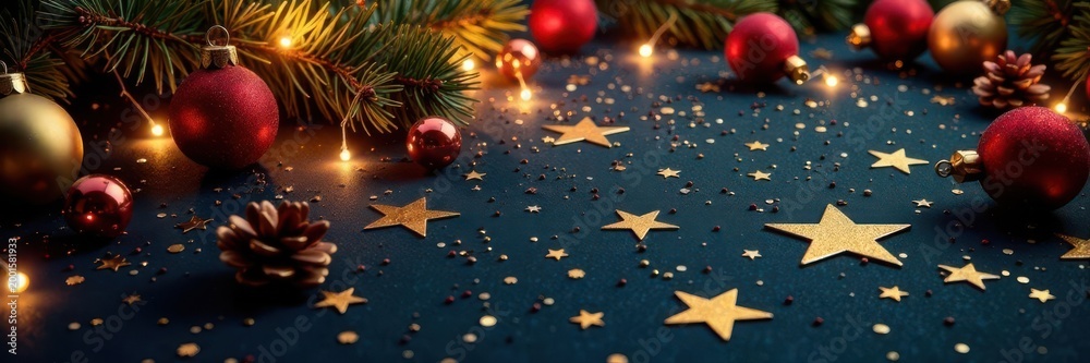 Naklejka premium Gold starburst holiday pattern on luxe background, print, digital art, festive