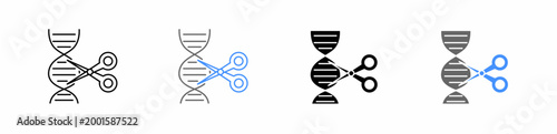 DNA Modification and Gene Editing Icon Vector Illustration Editable