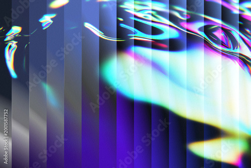 Abstract Holographic Neon Gradient with RGB Glitch Scanlines Futuristic Iridescent Background