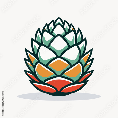 Stylized Hop Cone Illustration