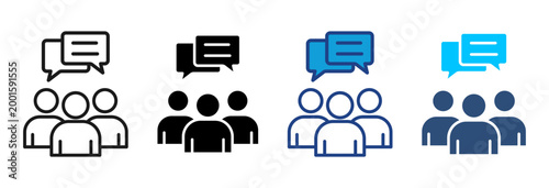 Team Icon Set Multiple Style Vector Illustration