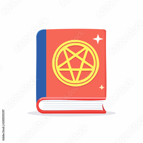 Magic Book with Pentagram Symbol