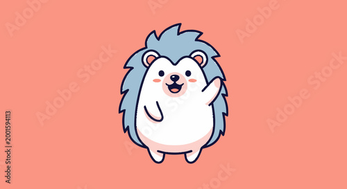 Cute Cartoon Hedgehog Character Design.