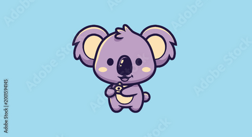 Cute Cartoon Koala Bear Character.