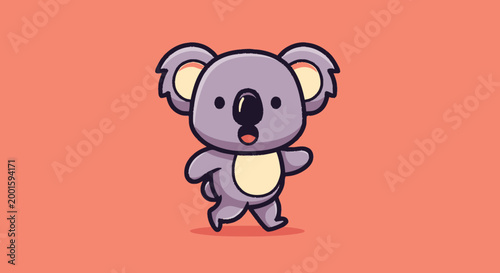 Cute Cartoon Koala Bear Character.