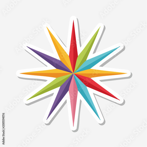 Colorful Starburst Sticker
