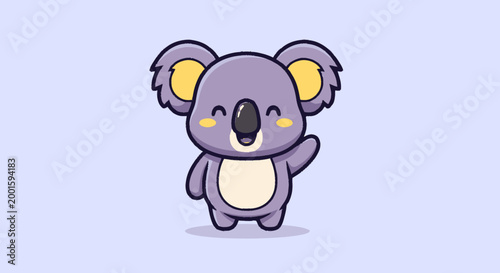 Cute Cartoon Koala Bear Character.