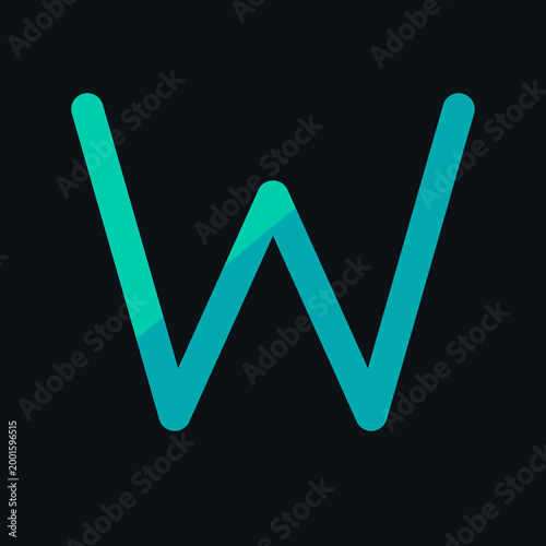 Minimalist turquoise letter W branding logo for wealth management and financial services icon identity illustration