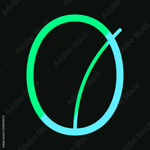 A minimalist neon green oval icon representing sustainable environmental concepts and organic brand identity illustration