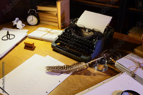 Author's workplace with vin...