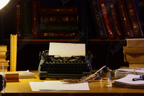 Author's workplace with vin...