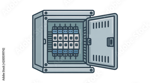 Modern industrial control panel with digital keypad and display Vector