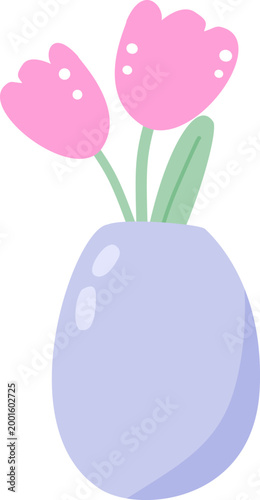Elegant Tulip Flower Bouquet in Decorative Vase with Soft Romantic Atmosphere