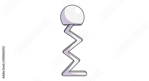 Abstract zigzag leg with round head