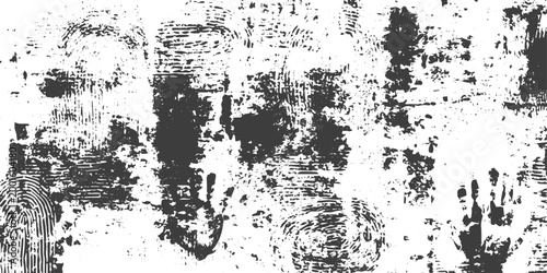 Abstract Grunge Texture Background with Fingerprints and Handprints Vector Illustration