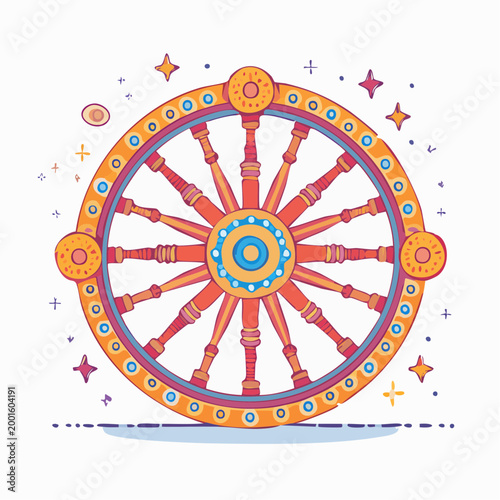 Dharma Wheel Illustration