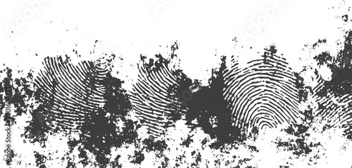 Black and White Grunge Fingerprint Texture Vector with Distressed Ink Pattern Design