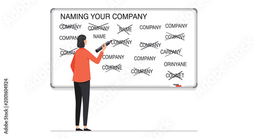 Business concept, company naming, branding strategy, vector illustration