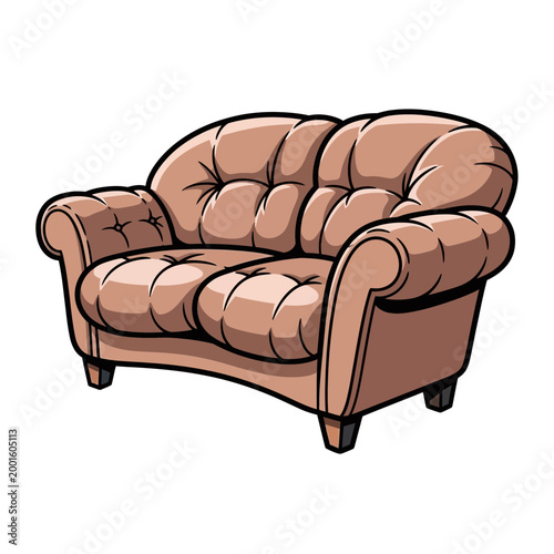 Brown Chesterfield Sofa Illustration