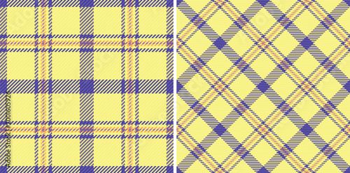 Check plaid tartan of pattern seamless texture with a textile background vector fabric. Set in favorite colors for modern carpets stylish living rooms.