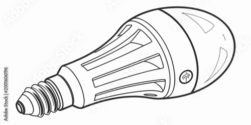 Modern led smart light bulb outline drawing for home automation technology with lighting technology automation wireless connected internet electric innovation illustration minimalist