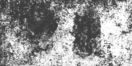 Abstract Grunge Fingerprint Texture Vector Background with Distressed Ink Thumbprint Patterns and Black Grainy Noise