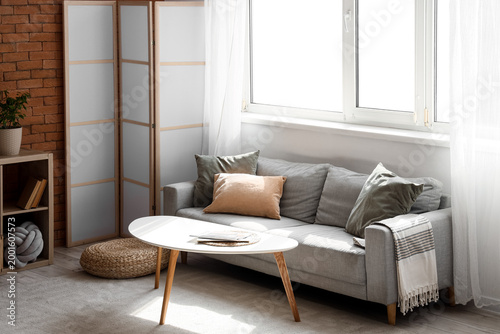 Bright cozy modern living r...
