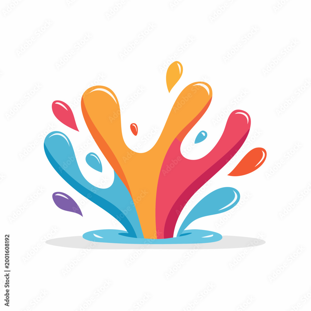 Fototapeta premium Colorful Water Splash Illustration