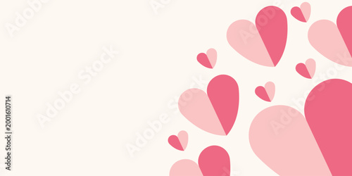 Pink and light pink hearts in a repeating pattern creating a romantic and loving atmosphere.