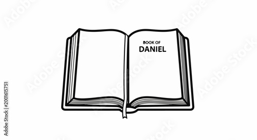 An open book with the  "Book of Daniel" printed on the right page